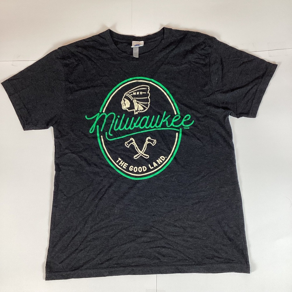 Brew City Mens T Shirt Size M Medium Crew Neck Short Sleeve Milwaukee Pullover